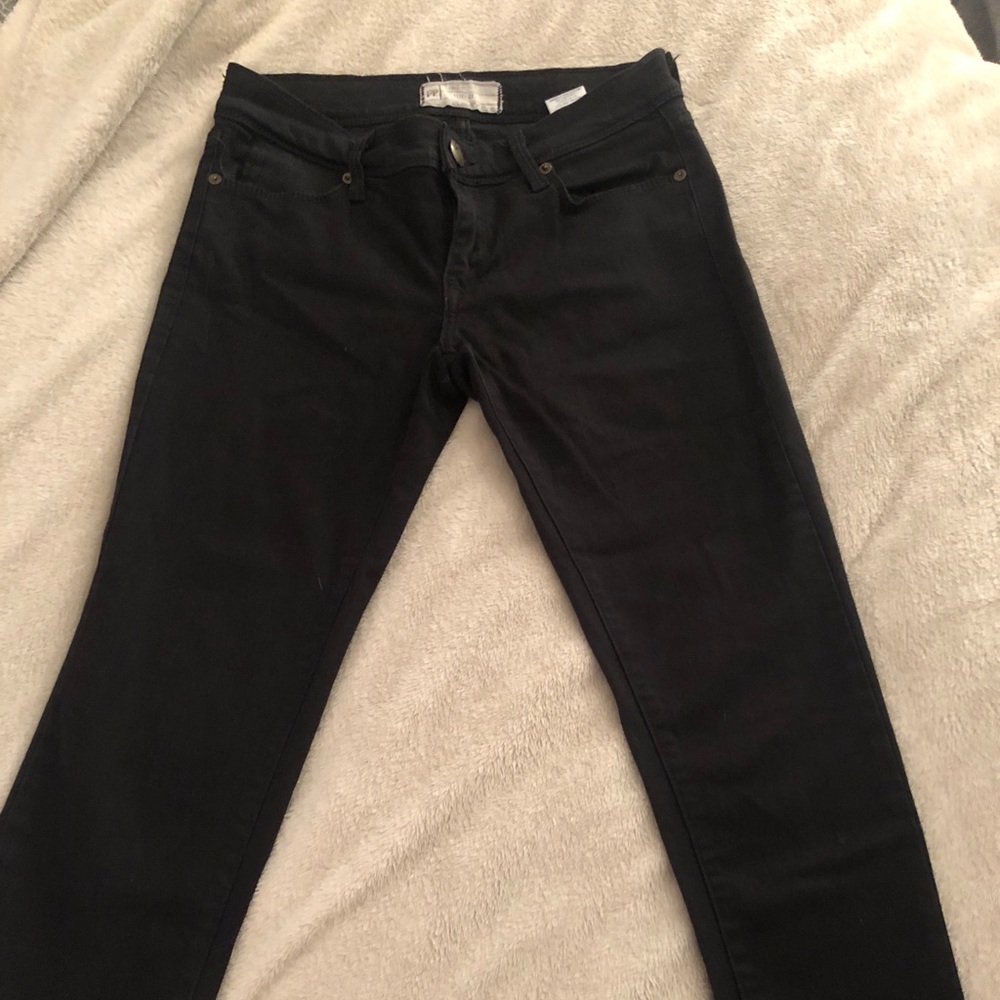 Free people tight cropped black jeans